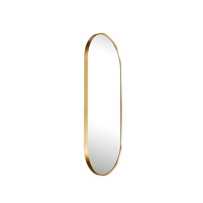 Slanted Pill Framed Aluminum Mirror