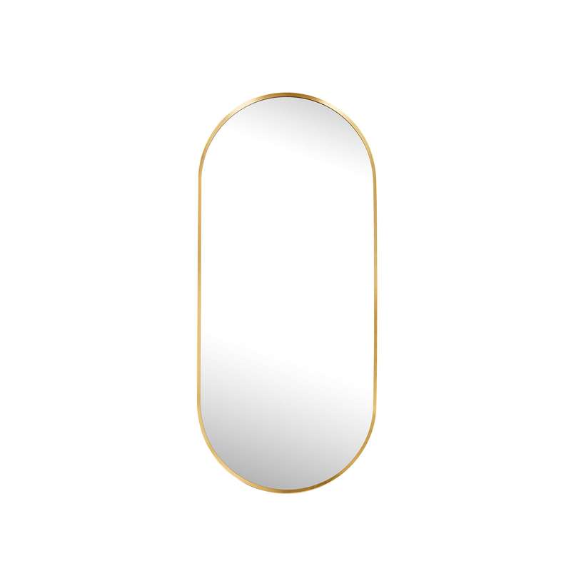Slanted Pill Framed Aluminum Mirror