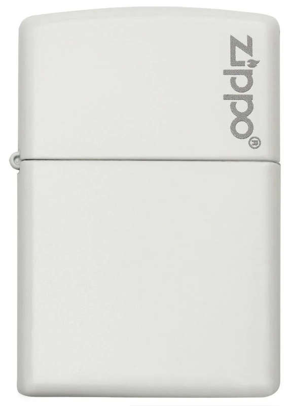 Classic White Matte Zippo Logo
