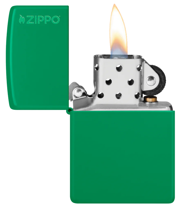 Classic Grass Green Matte Zippo Logo