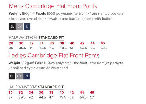 Cambridge Flat Front Pants