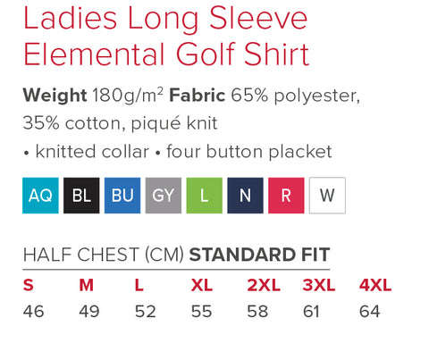 Ladies Long Sleeve Elemental Golf Shirt