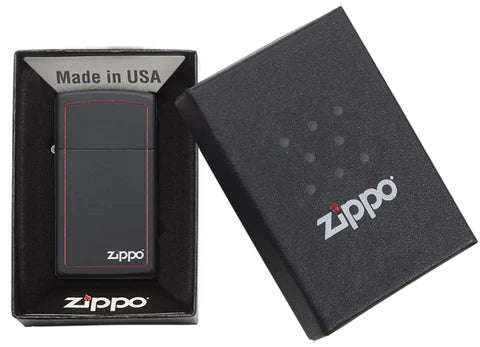 Slim® Black Matte with Red Border