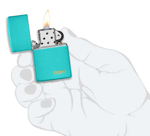 Classic Flat Turquoise Zippo Logo