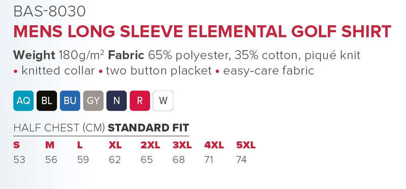 Mens Long Sleeve Elemental Golf Shirt