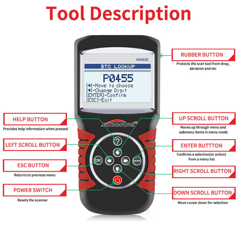Konnwei KW820 OBD2 Car Diagnostics Scanner