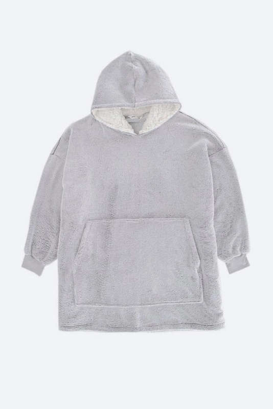Grey Oversized Hoodie Blanket Wearable Blanket