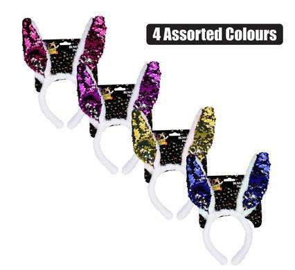 Sequins Easter Bunny Ear Headbands Assorted