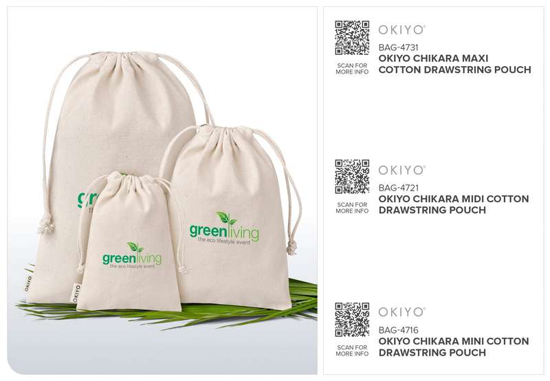 Okiyo Chikara Maxi Cotton Drawstring Pouch