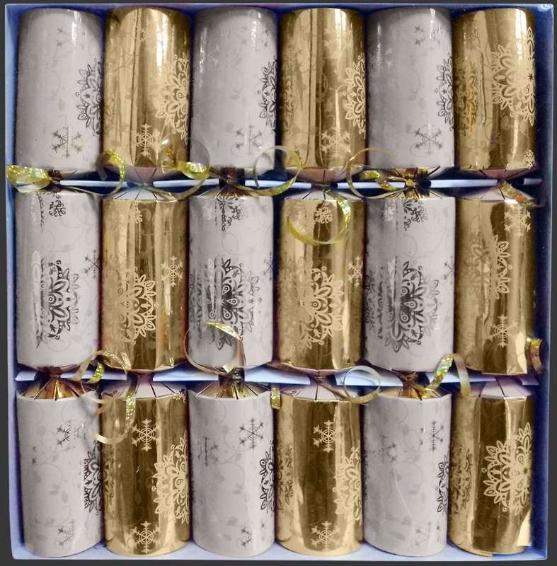 Xmas crackers white/gold