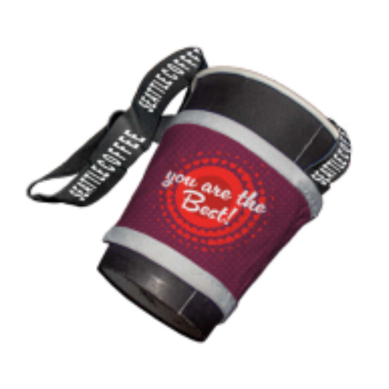 Cupid Canvas Cup Holder with Personalised Branded Double-Sided Petersham handle strap