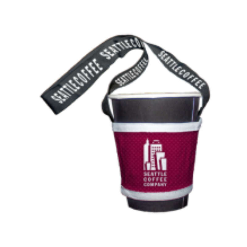 Cupid Microfibre Cup Holder with Personalised Branded Double-Sided Petersham Handle Strap