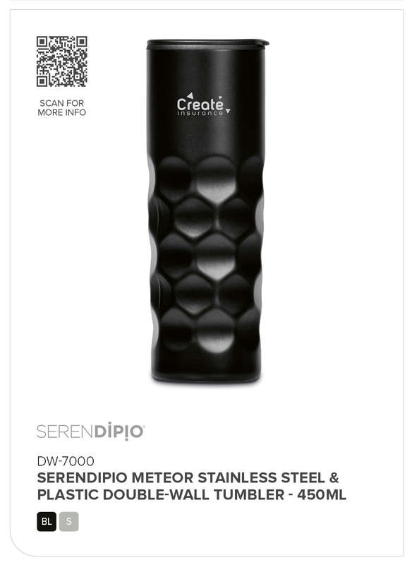 Serendipio Meteor Stainless Steel & Plastic Double-Wall Tumbler - 450ml