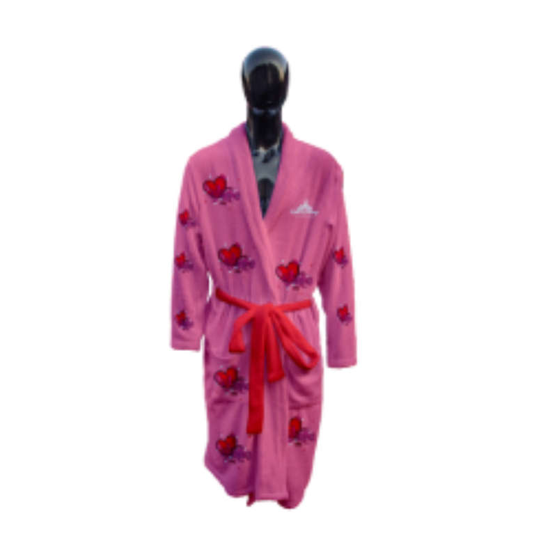 Heart Warmer Mongolian Fleece Unisex Dressing Gown Single-Sided Print (Small)