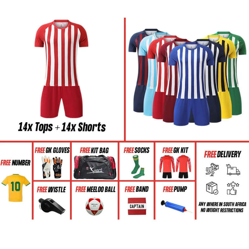 Striped  Soccer Kit Premium Combo