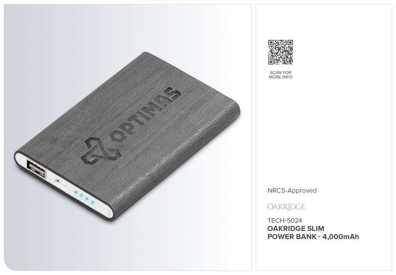 Oakridge Slim Power Bank - 4,000mAh