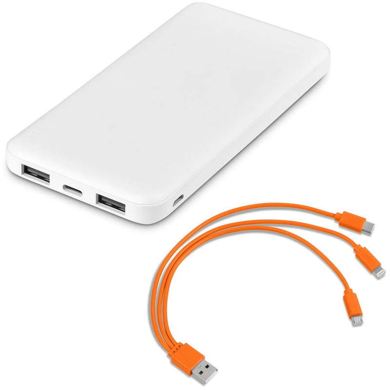Kingpin White 10 Compact Power Bank  10,000mAh