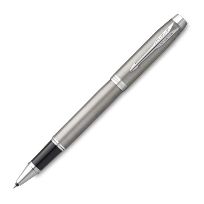 PARKER IM Rollerball Pen Fine Nib Black Ink - Stainless Steel Chrome Trim