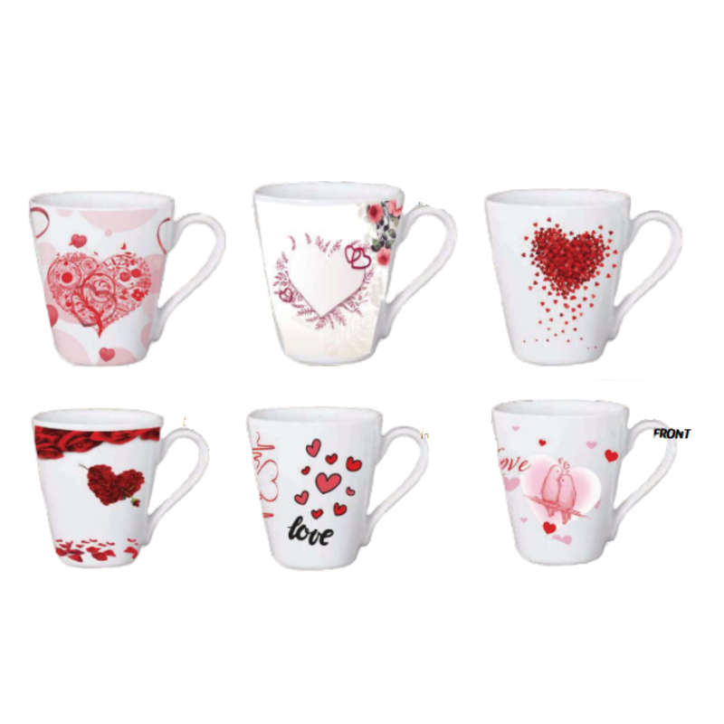 Assorted Valentine's Day Themed Cone Mugs 12oz