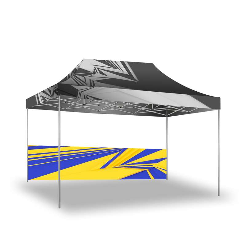 Gazebo 4.5m Unit, Half Wall, Dye Sub