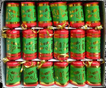 Xmas crackers green/red