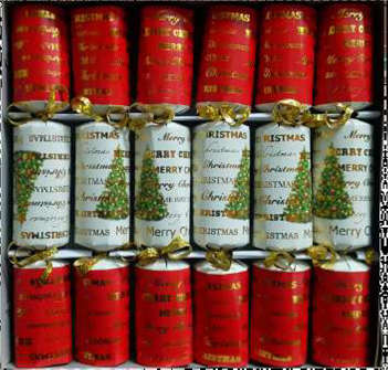 Xmas crackers red/white/gold