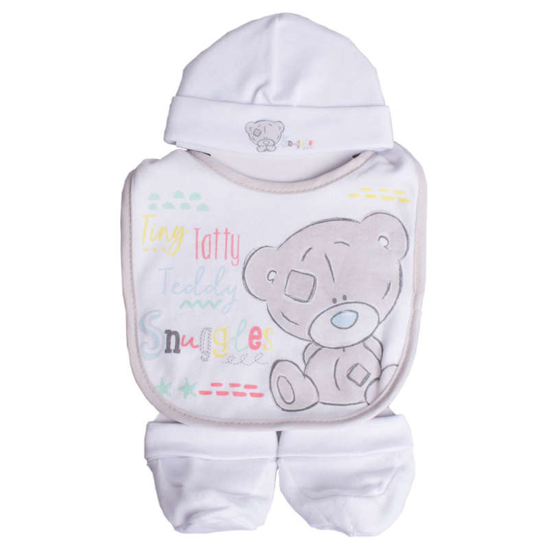 Tatty Teddy Baby Beanie, Bib & Bootie Set