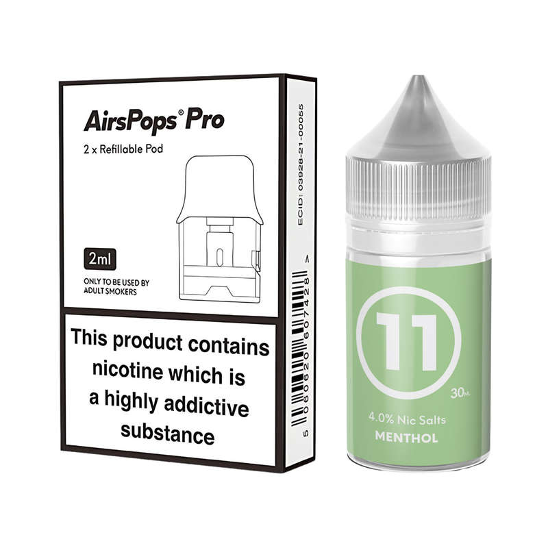 Airscream Pro II / LITE Refillable Pods & 313 AirsPops E-Liquid Bundle