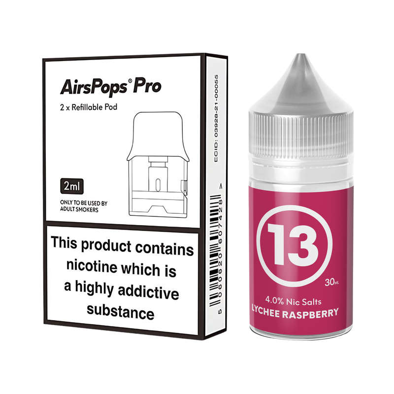 Airscream Pro II / LITE Refillable Pods & 313 AirsPops E-Liquid Bundle