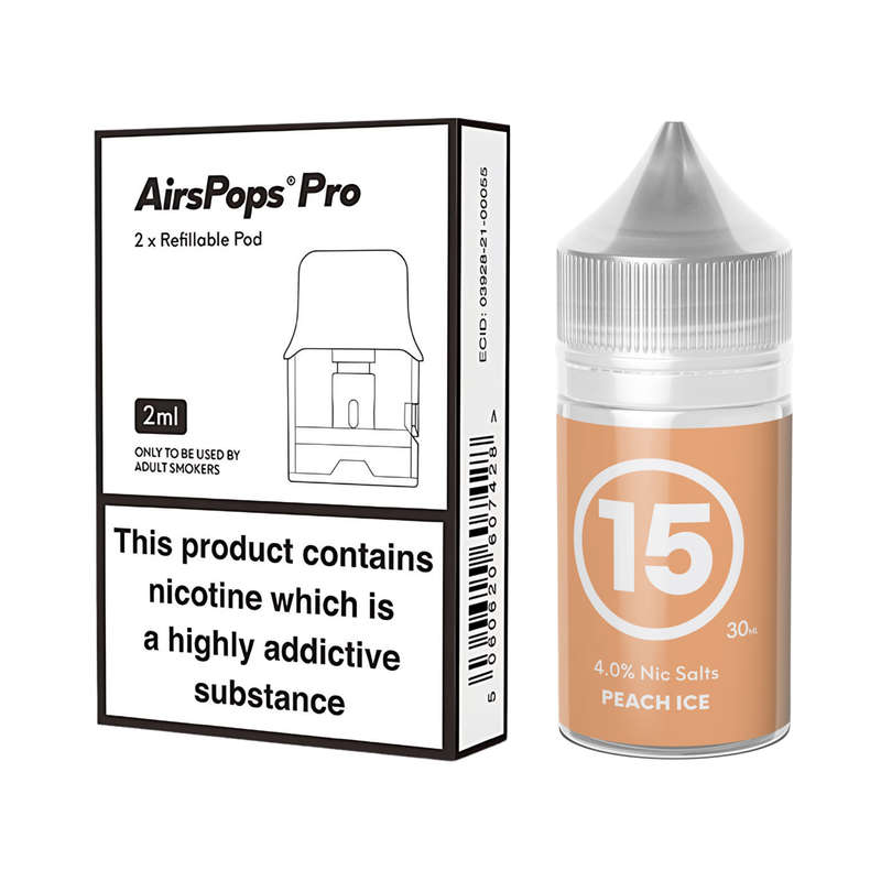 Airscream Pro II / LITE Refillable Pods & 313 AirsPops E-Liquid Bundle