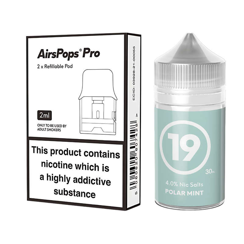 Airscream Pro II / LITE Refillable Pods & 313 AirsPops E-Liquid Bundle