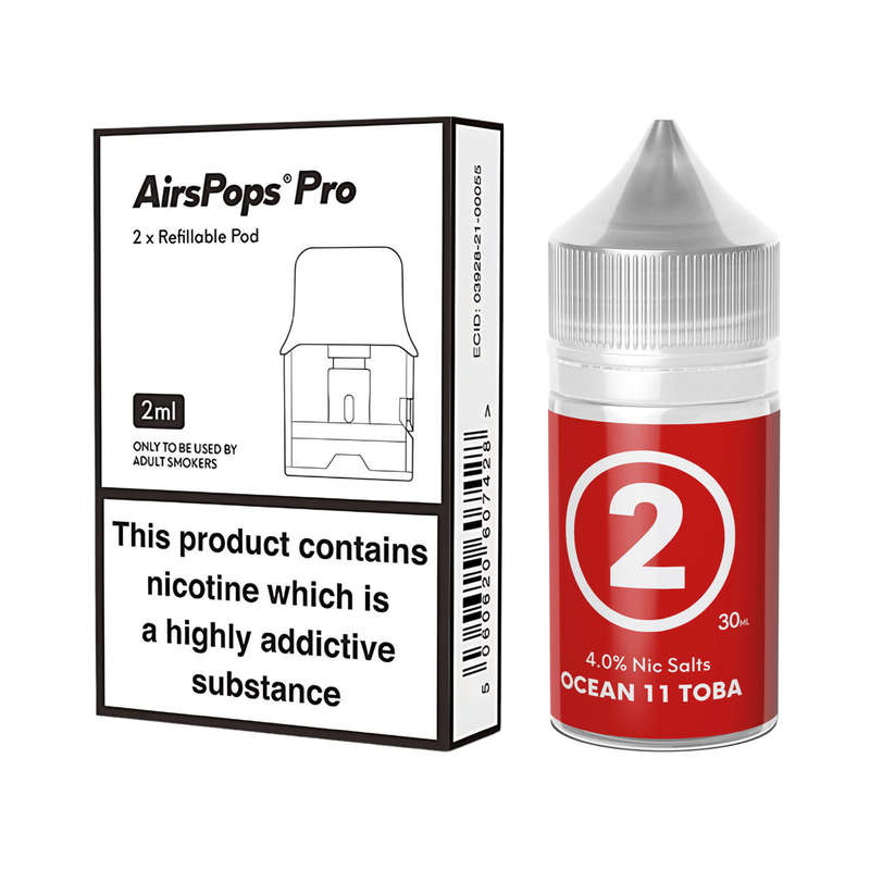 Airscream Pro II / LITE Refillable Pods & 313 AirsPops E-Liquid Bundle