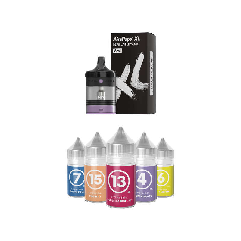 AirsPops XL Refillable Pod & 313 AirsPops E-Liquid Bundle