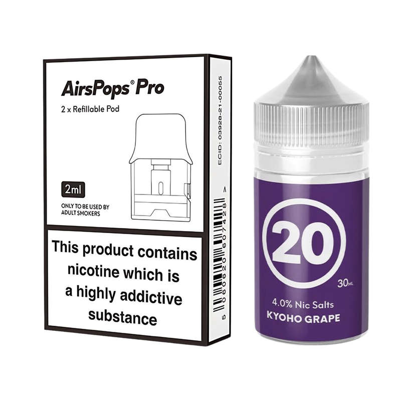 Airscream Pro II / LITE Refillable Pods & 313 AirsPops E-Liquid Bundle