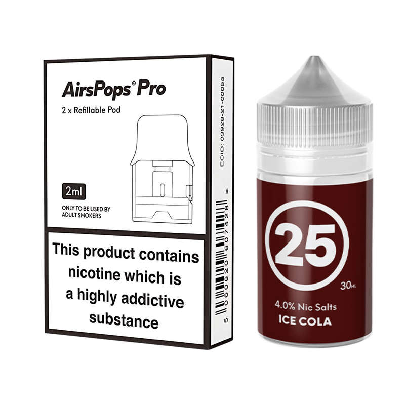 Airscream Pro II / LITE Refillable Pods & 313 AirsPops E-Liquid Bundle