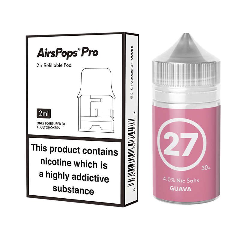 Airscream Pro II / LITE Refillable Pods & 313 AirsPops E-Liquid Bundle