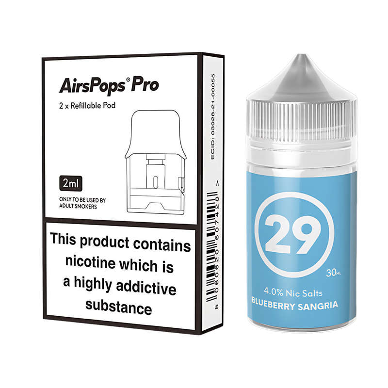 Airscream Pro II / LITE Refillable Pods & 313 AirsPops E-Liquid Bundle