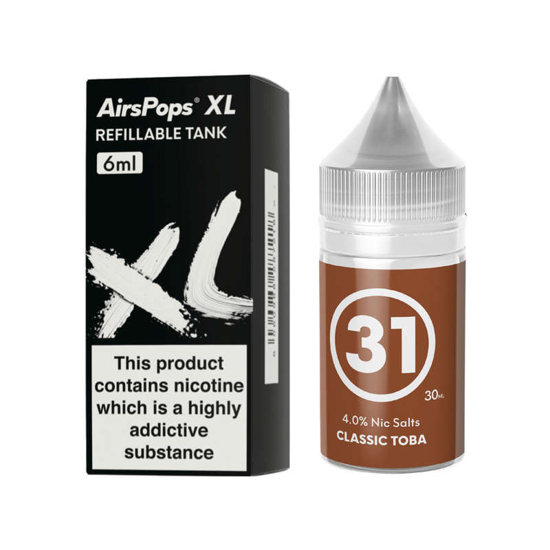 AirsPops XL Refillable Pod & 313 AirsPops E-Liquid Bundle