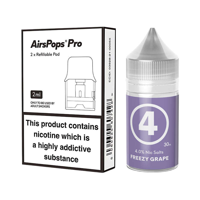 Airscream Pro II / LITE Refillable Pods & 313 AirsPops E-Liquid Bundle