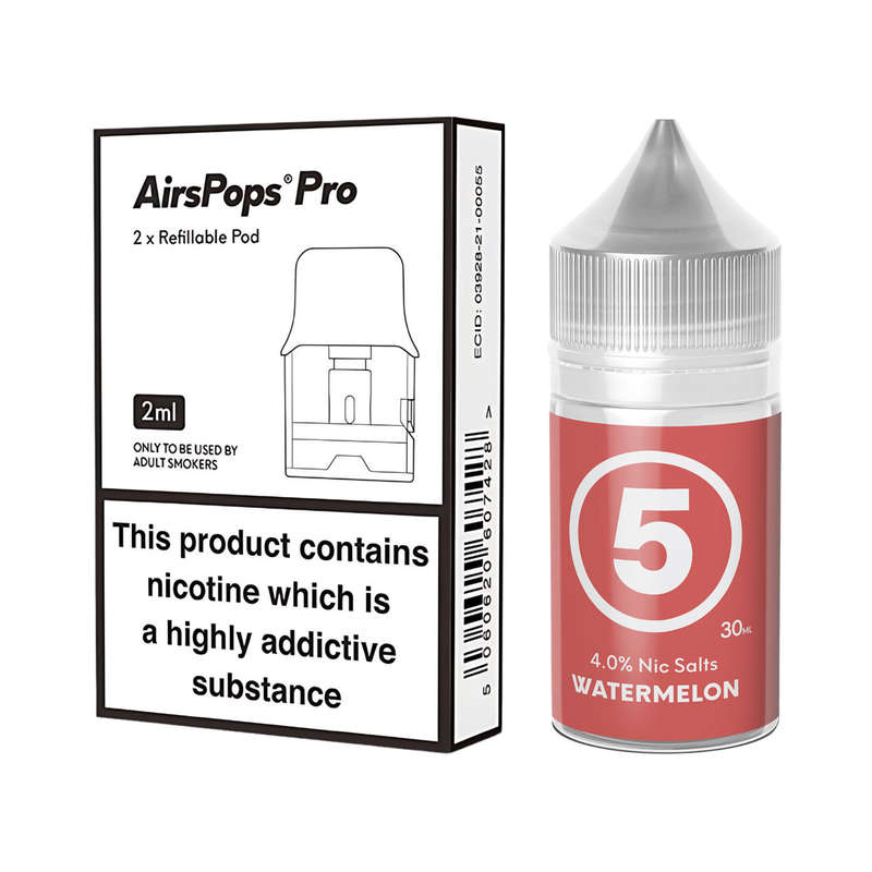 Airscream Pro II / LITE Refillable Pods & 313 AirsPops E-Liquid Bundle
