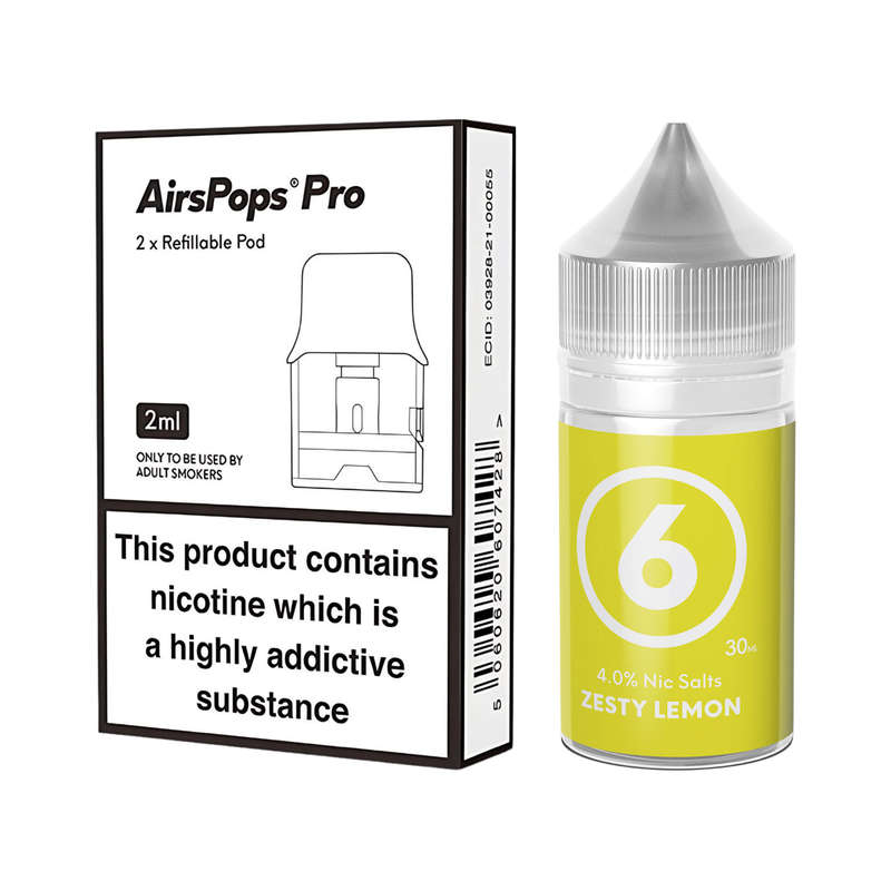 Airscream Pro II / LITE Refillable Pods & 313 AirsPops E-Liquid Bundle