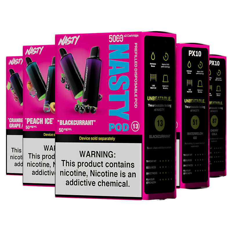 Nasty PX10 Prefilled Disposable Pods 2-Pack - 5%