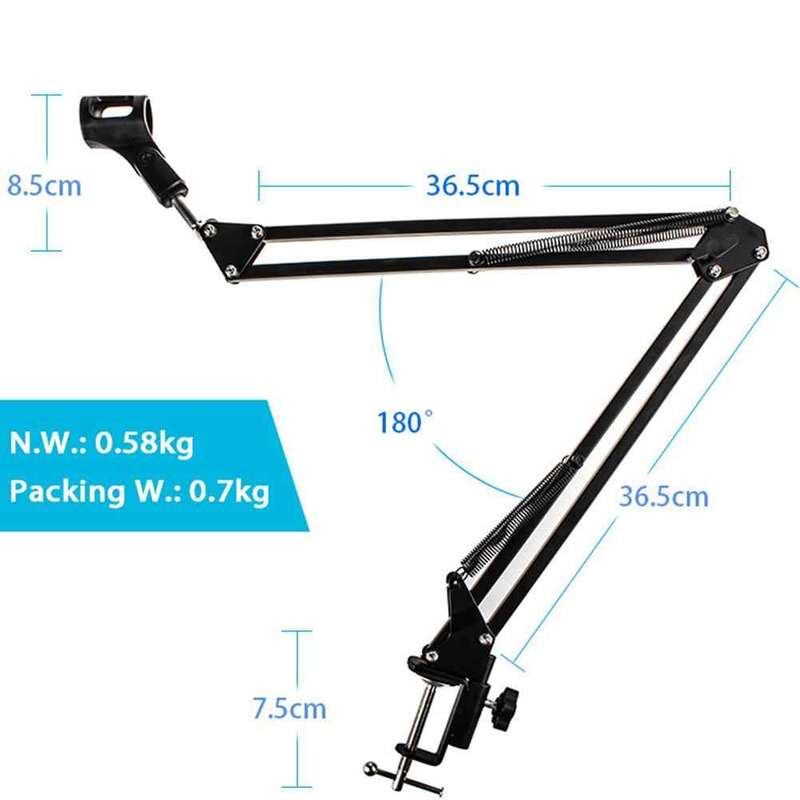 Brand New Microphone Suspension Boom Scissor Arm Desktop Stand with Mic Holder