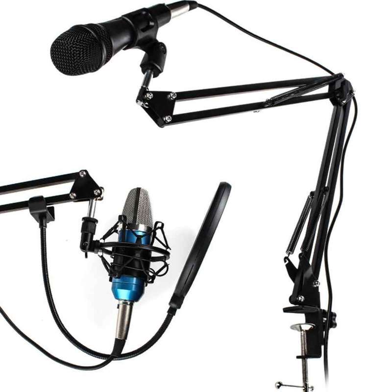 Brand New Microphone Suspension Boom Scissor Arm Desktop Stand with Mic Holder