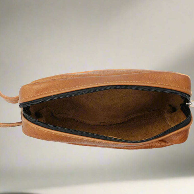 Dino Leather Toiletry Bag