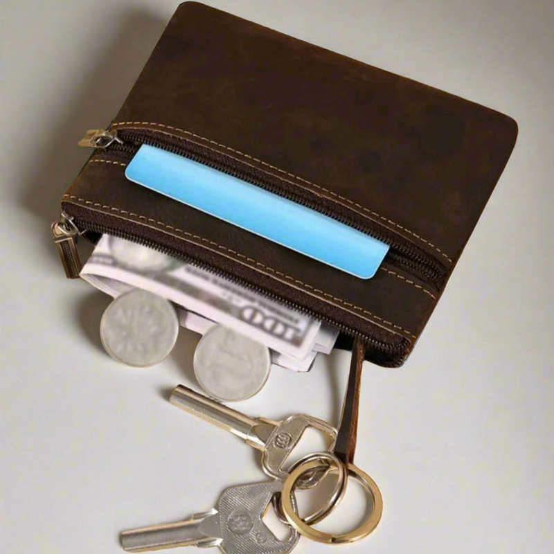 Unisex Leather Key and Card Holder