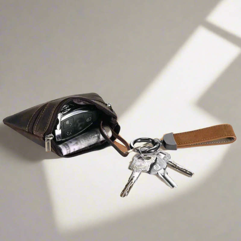 Unisex Leather Key and Card Holder