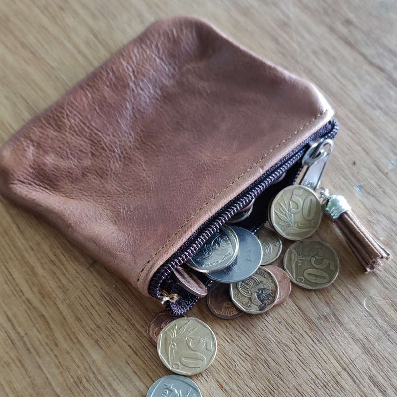 Leather Coin Purse with Tassle