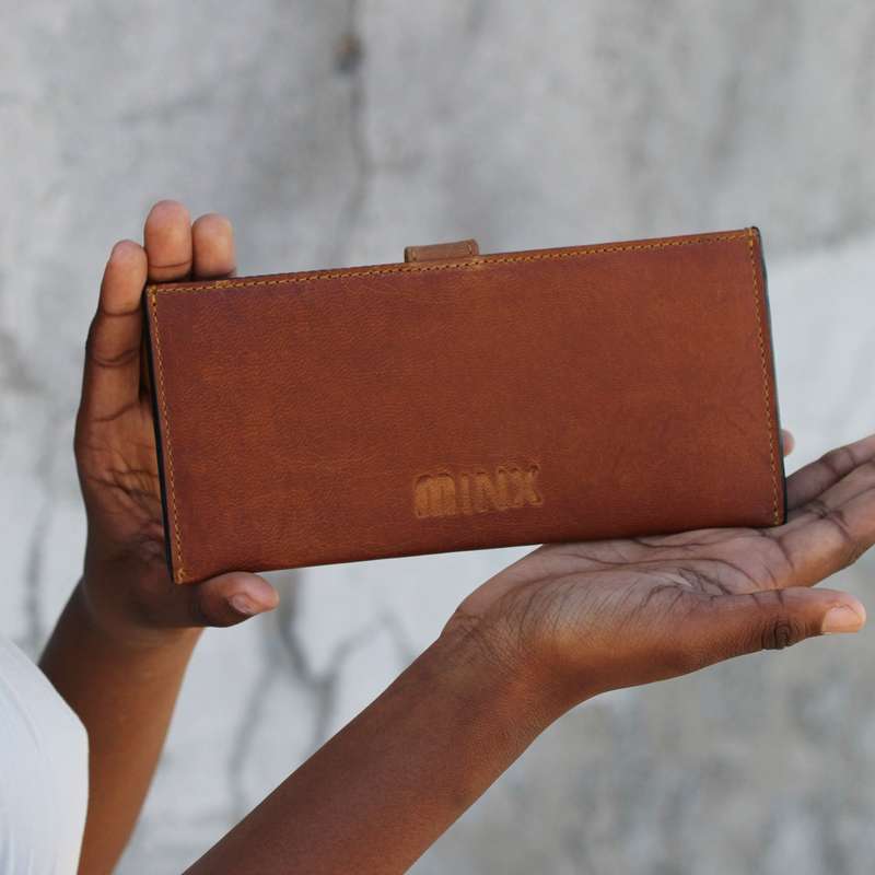 Sleek Tan Leather Ladies Wallet