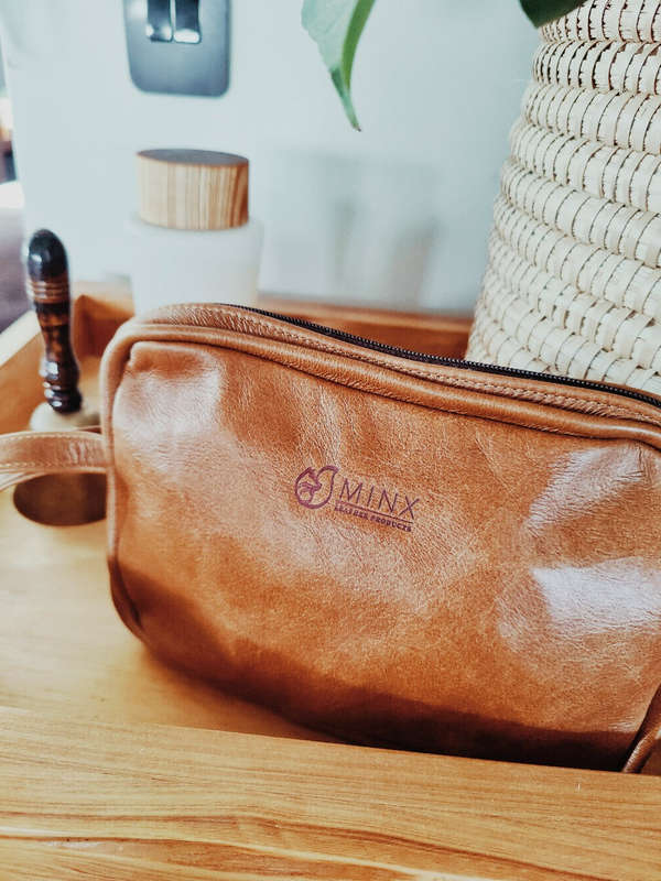 Dino Leather Toiletry Bag